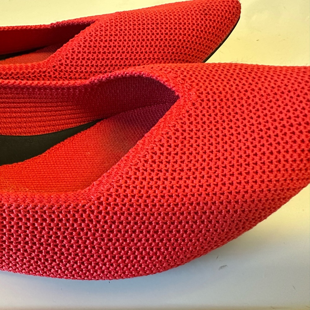 Rothy's Vibrant Red Knit Flats point 2